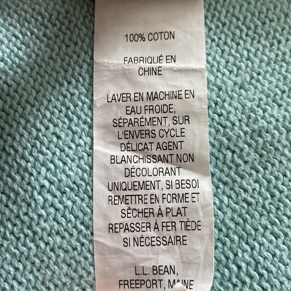 L. L. Bean long open front cardigan Robins Egg Blue, 100% cotton - Picture 12 of 12